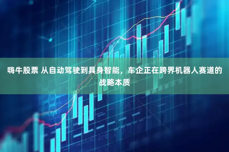 嗨牛股票 从自动驾驶到具身智能，车企正在跨界机器人赛道的战略本质